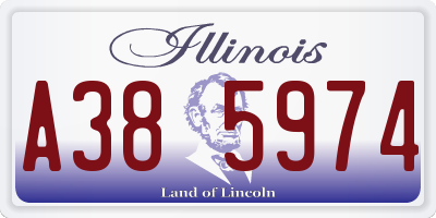 IL license plate A385974