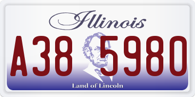 IL license plate A385980