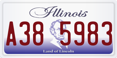 IL license plate A385983