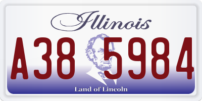 IL license plate A385984