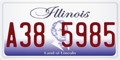 IL license plate A385985