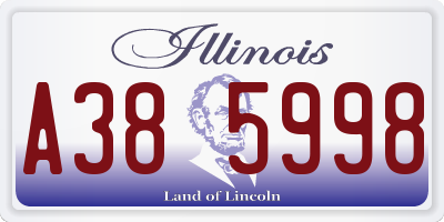 IL license plate A385998
