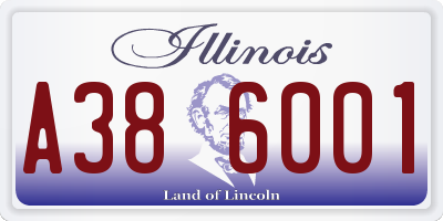 IL license plate A386001