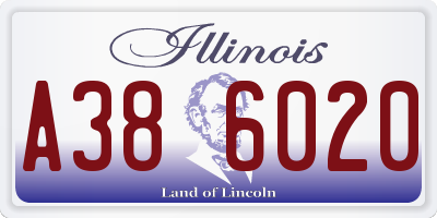 IL license plate A386020