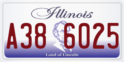 IL license plate A386025