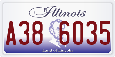IL license plate A386035