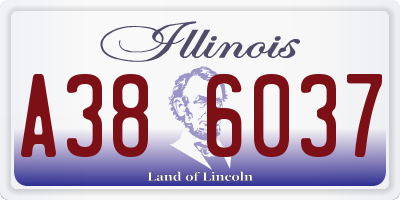 IL license plate A386037