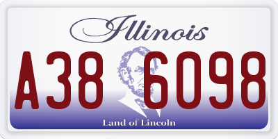 IL license plate A386098