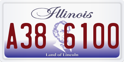 IL license plate A386100