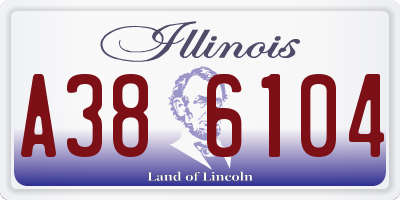 IL license plate A386104