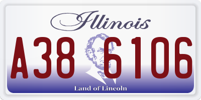 IL license plate A386106
