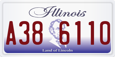 IL license plate A386110