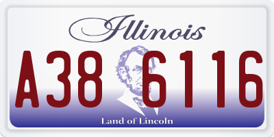 IL license plate A386116