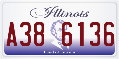 IL license plate A386136
