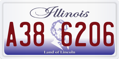 IL license plate A386206