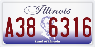 IL license plate A386316