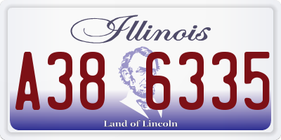 IL license plate A386335