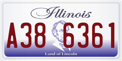 IL license plate A386361