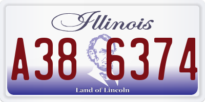 IL license plate A386374