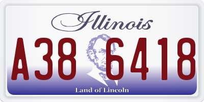 IL license plate A386418