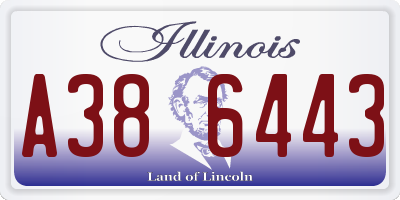 IL license plate A386443
