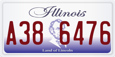 IL license plate A386476