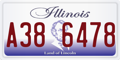 IL license plate A386478