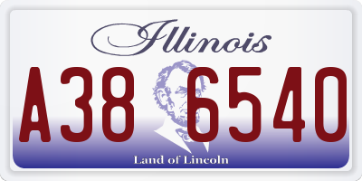 IL license plate A386540