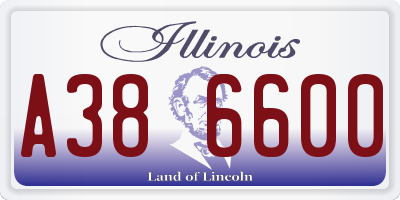 IL license plate A386600