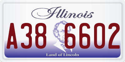 IL license plate A386602