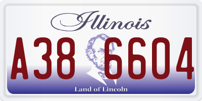 IL license plate A386604