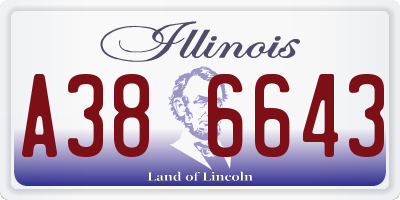 IL license plate A386643