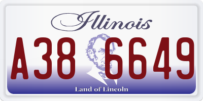 IL license plate A386649