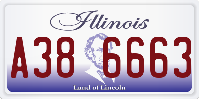 IL license plate A386663