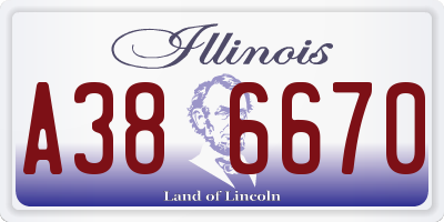 IL license plate A386670