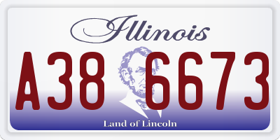 IL license plate A386673