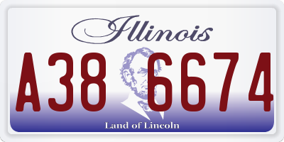 IL license plate A386674