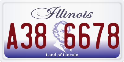 IL license plate A386678