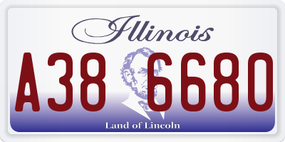 IL license plate A386680