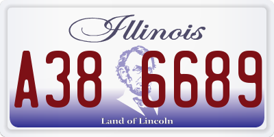 IL license plate A386689