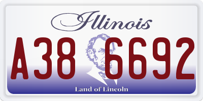IL license plate A386692