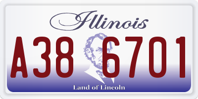 IL license plate A386701