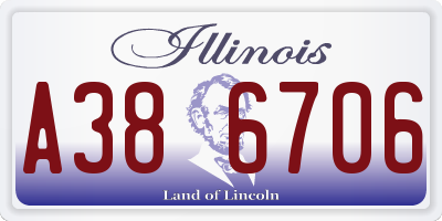 IL license plate A386706