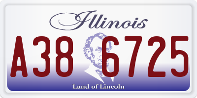 IL license plate A386725