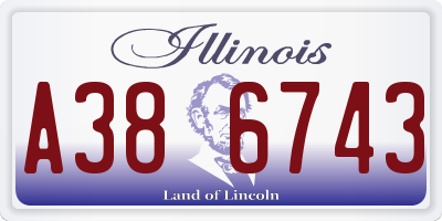 IL license plate A386743