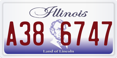 IL license plate A386747
