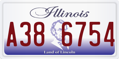IL license plate A386754