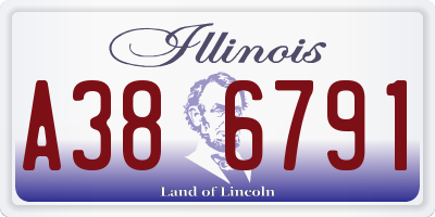 IL license plate A386791