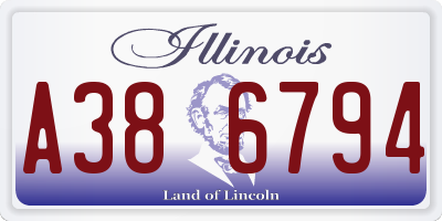 IL license plate A386794
