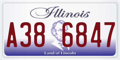 IL license plate A386847